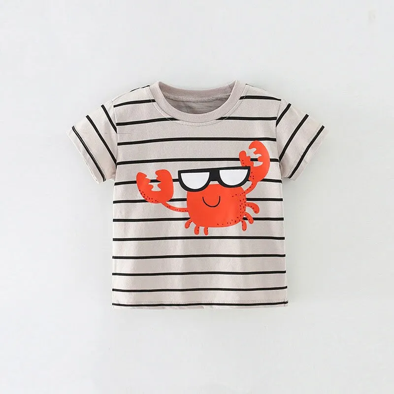 Boys Cotton T-shirts Summer Tees & Tops for Baby Boys Horse, Fun Design |Toddler Boy Shirt kid Clothing Gift for Boys Pack of 3