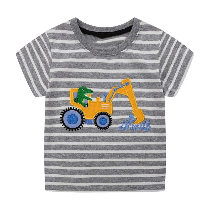 Boys Cotton T-Shirts Summer Tees & Tops for Baby Boys  | Road Crane Toddler Baby Boys T-Shirts Clothing Gift for Boys Tees Outfit Pack of 3