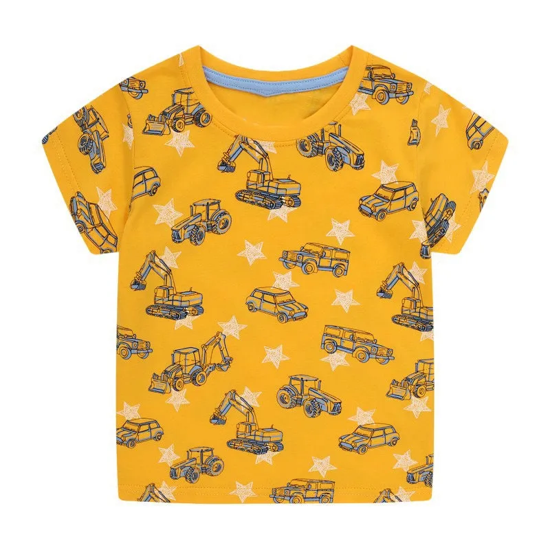 Boys Cotton T-Shirts Summer Tees & Tops for Baby Boys  | Road Crane Toddler Baby Boys T-Shirts Clothing Gift for Boys Tees Outfit Pack of 3