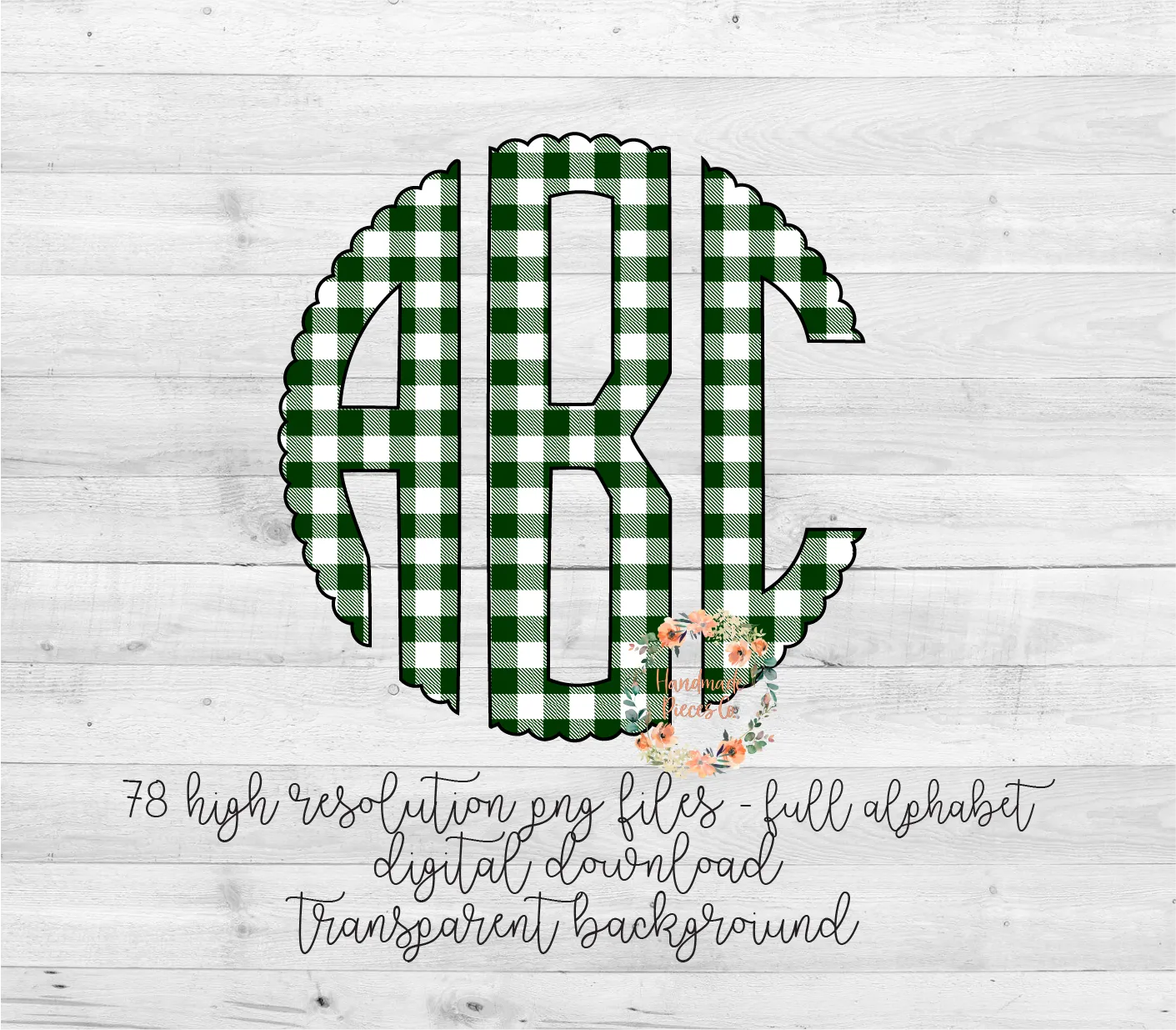 Buffalo Plaid, White and Green - Multiple Styles - Digital Download