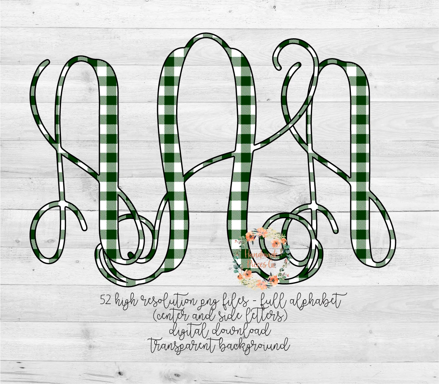 Buffalo Plaid, White and Green - Multiple Styles - Digital Download