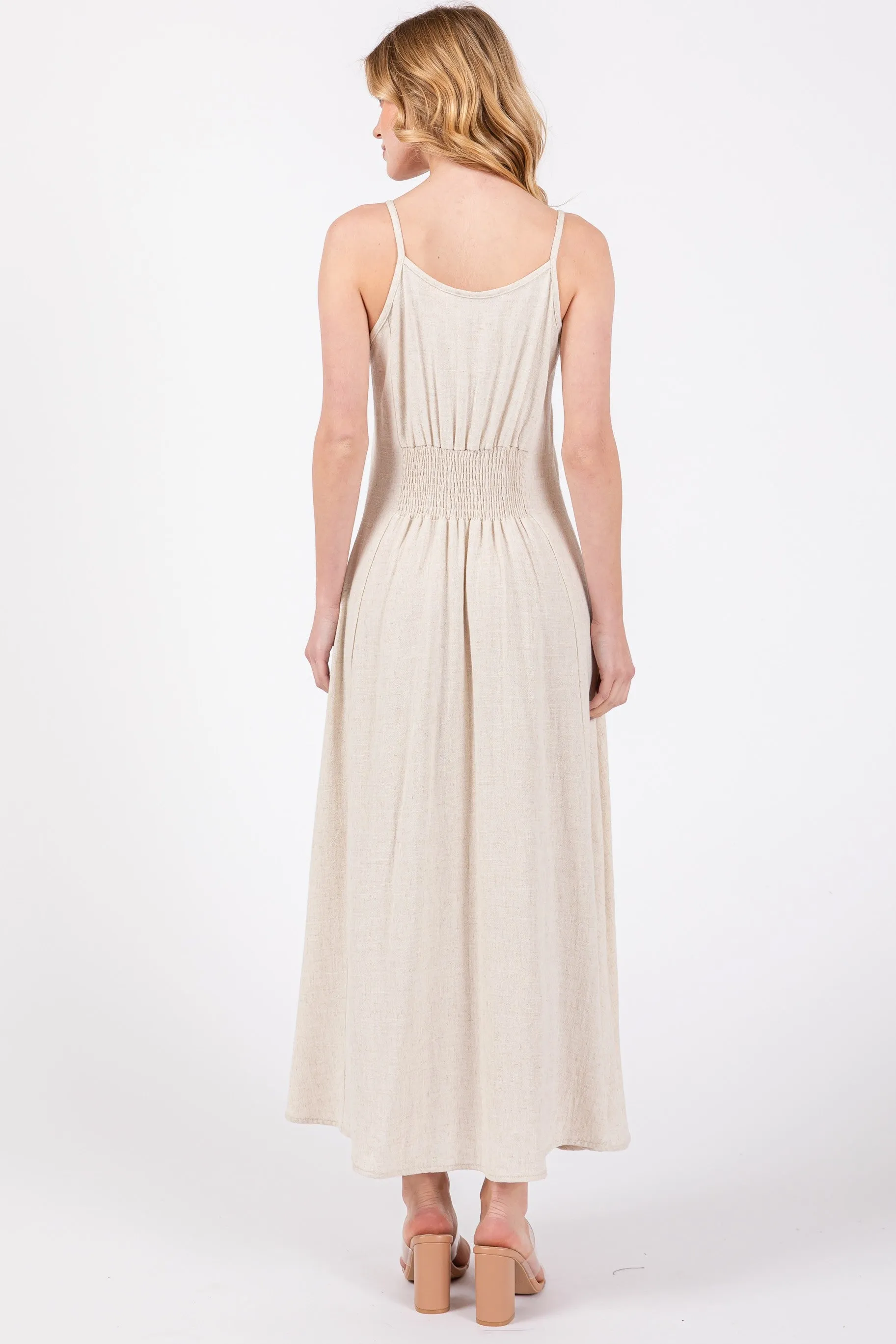 BUTTON FRONT MAXI SUNDRESS