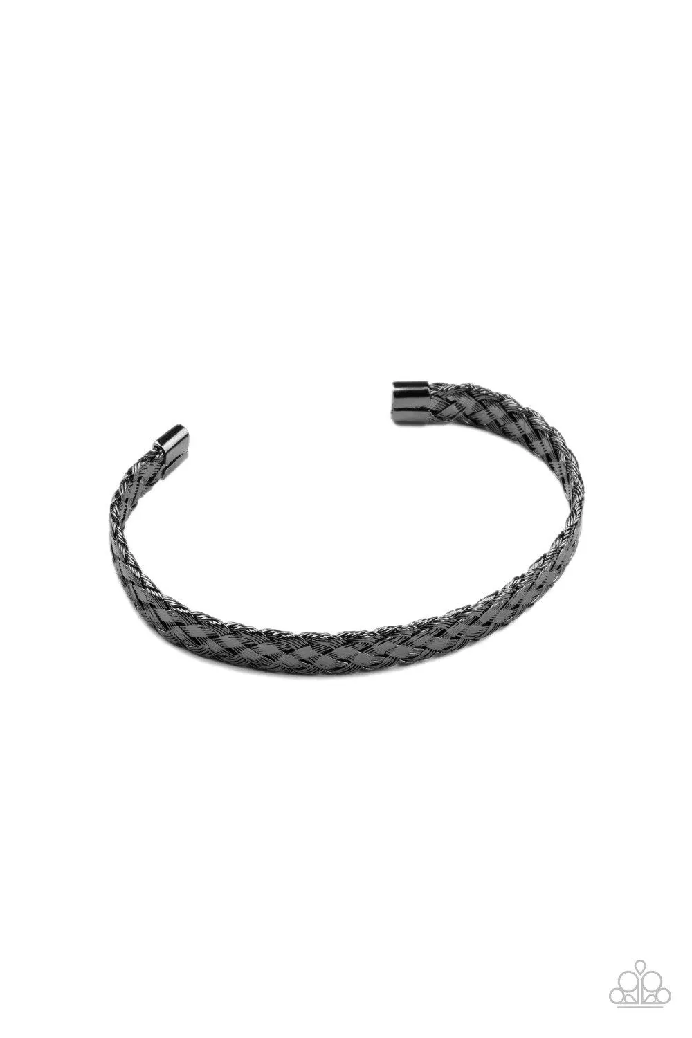 Cable Couture Men's Black Cuff Bracelet - Paparazzi Accessories