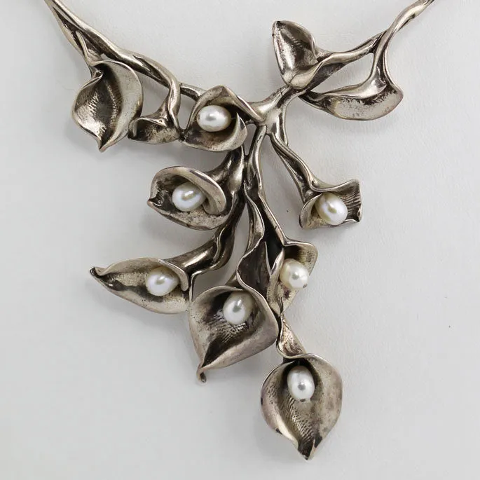 Calla Lilies Silver Necklace