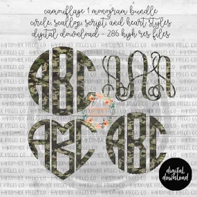 Camouflage 1 Monogram - Multiple Styles - Digital Download