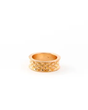 CHIC CHISELED GOLD PLATED RING 2492 - خاتم