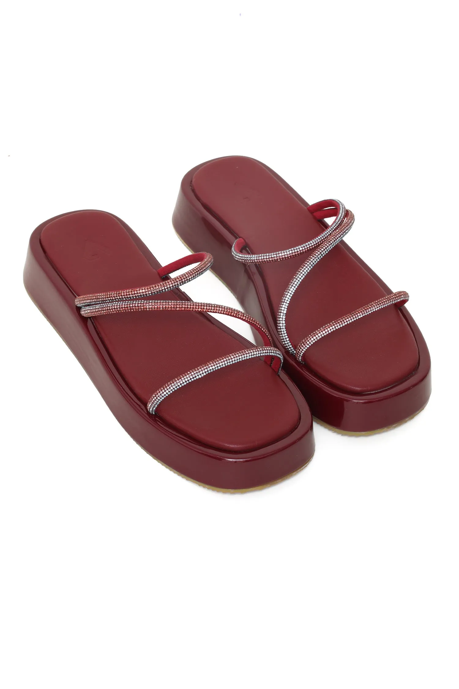 CHIC WOMEN SLIDES-MAROON