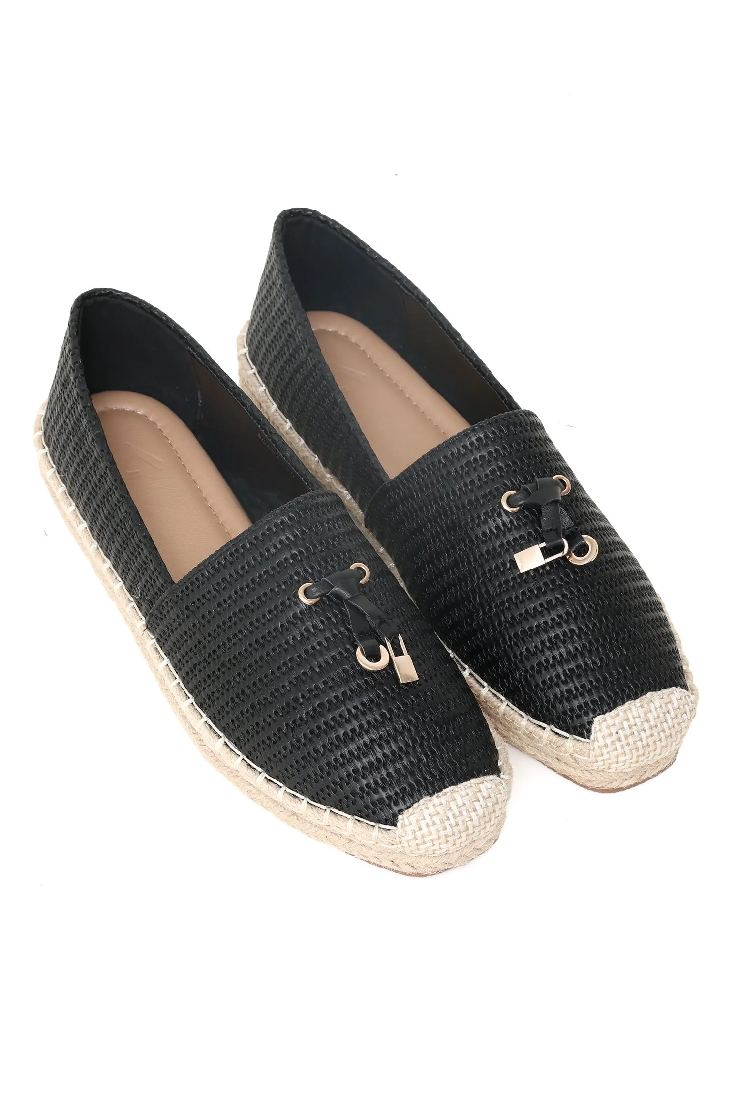 CHIC WOVEN ESPADRILLE -BLACK