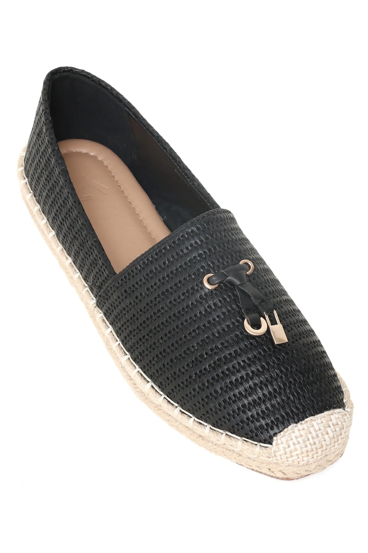 CHIC WOVEN ESPADRILLE -BLACK