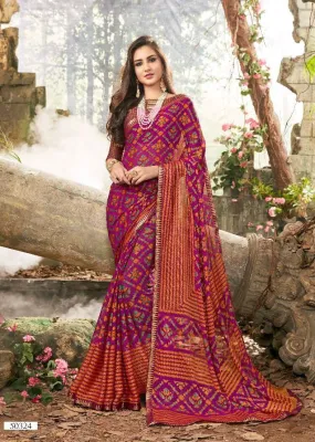 Chiffon Brasso Print Saree