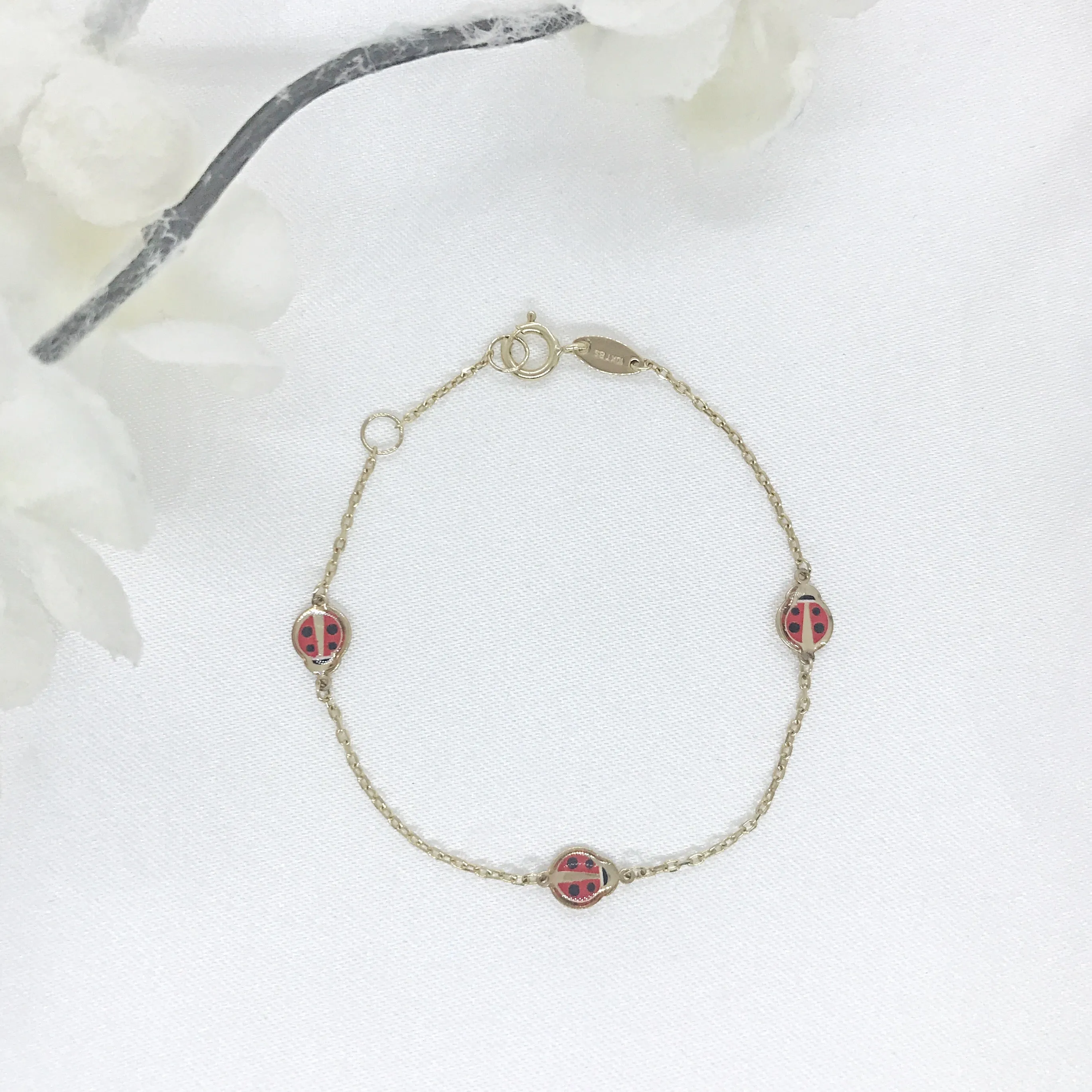 Children's 10k Gold Ladybug Bracelet