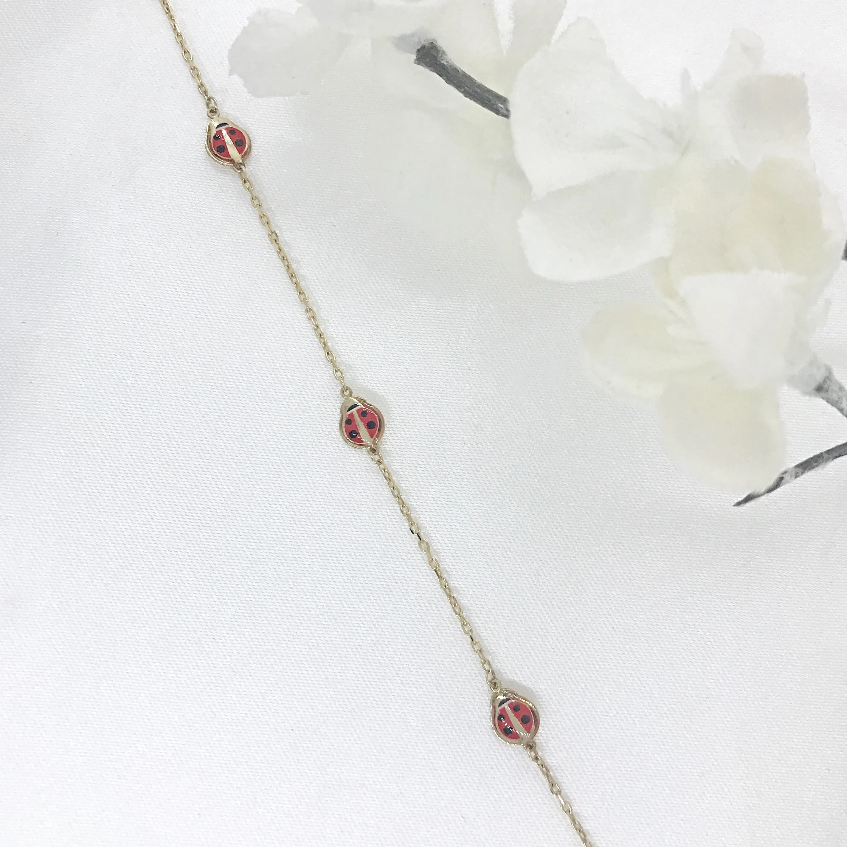 Children's 10k Gold Ladybug Bracelet