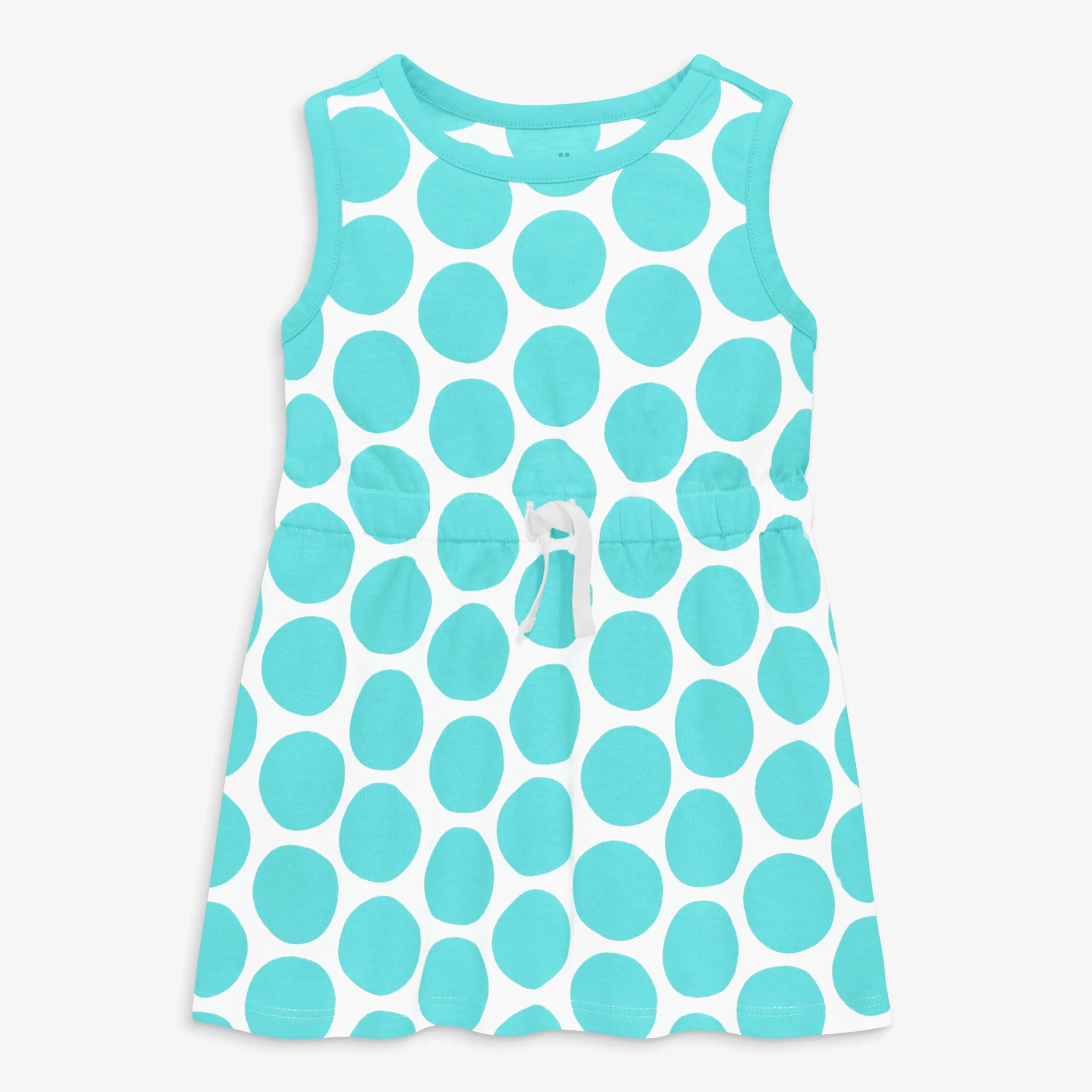 Clearance baby drawstring dress in cutout dot