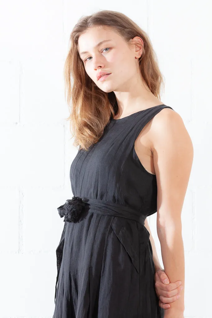 Collection PRIVÉE? Ramie Muslin Linen Black Dress - ByAdushka