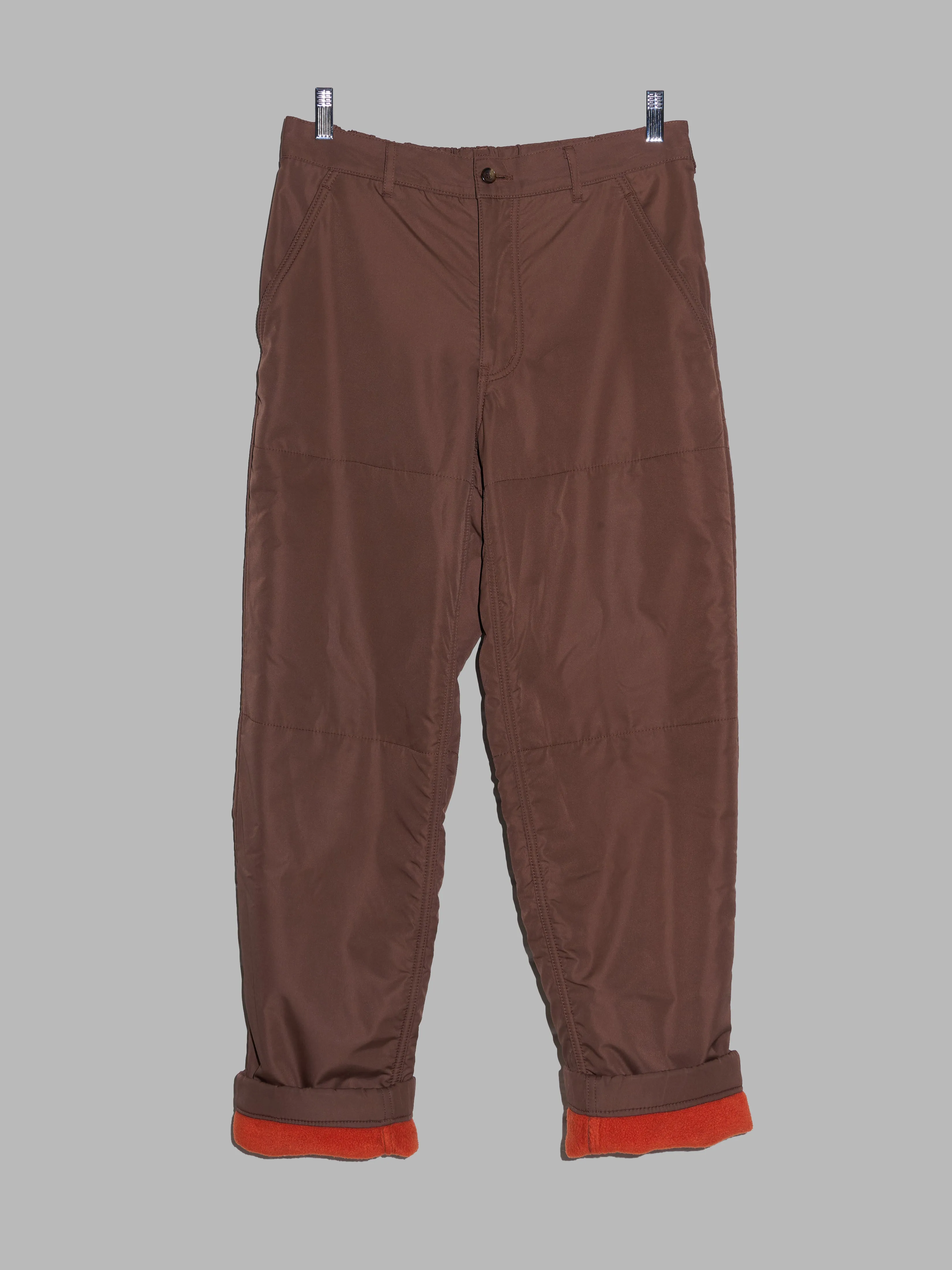 Comme des Garcons Homme Plus AW2005 brown trousers with orange fleece lining - M