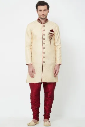 Cream Sherwani Set