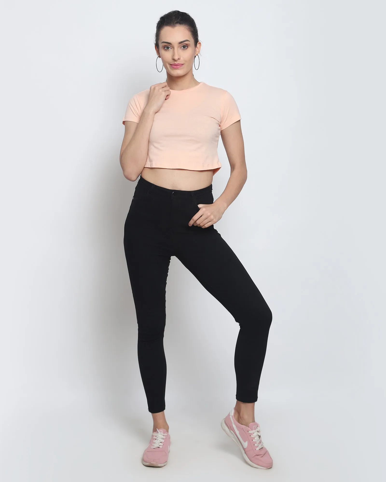 Crop Top: Solid Peach