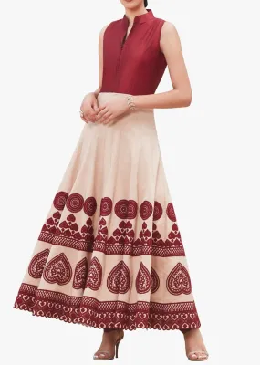 Deep maroon anarkali suit