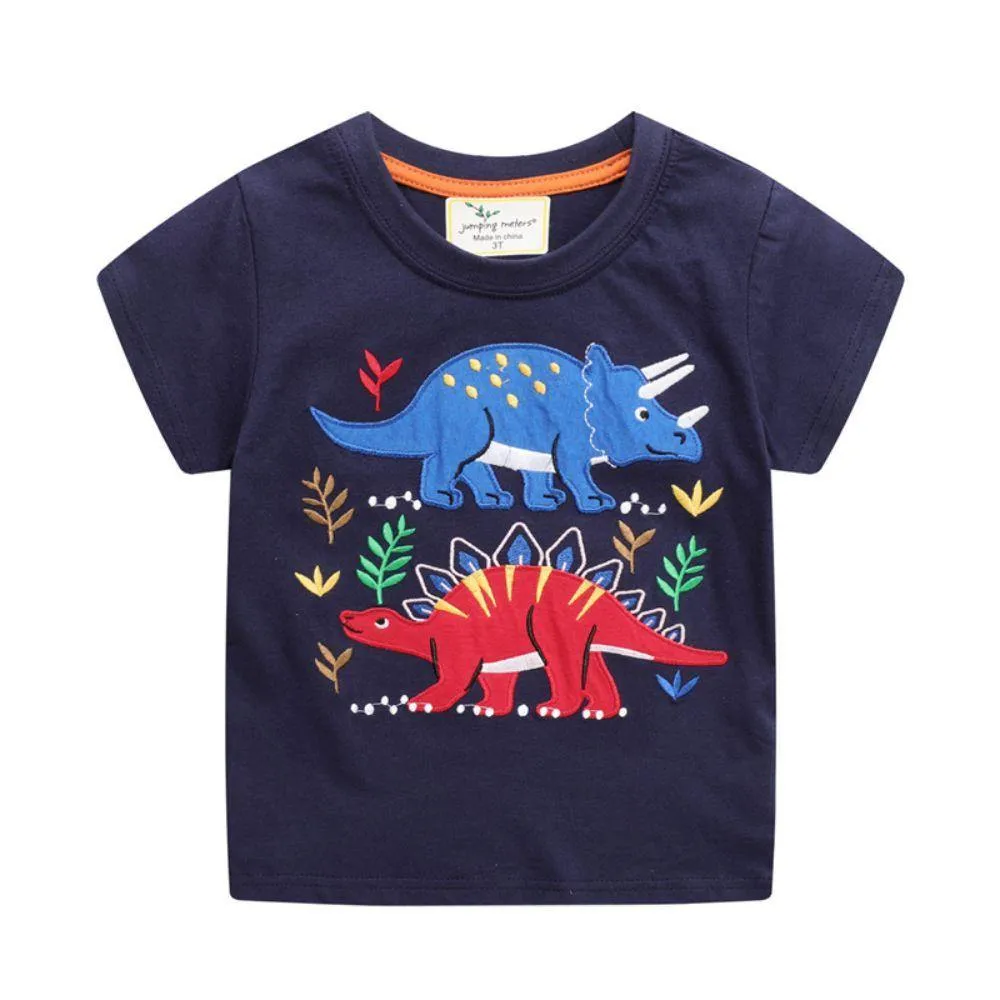 DINOSAURS ON THE WAY PRINTED GRAPHIC T-SHIRT