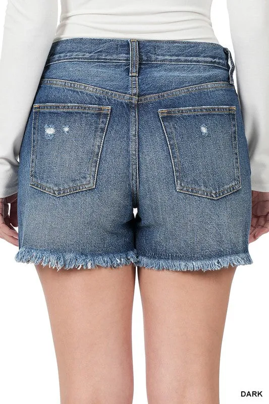 Distressed Denim Shorts