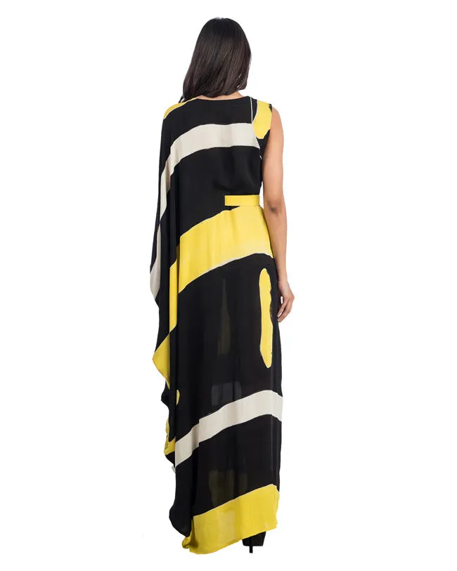 Draped Brush Painted Dress