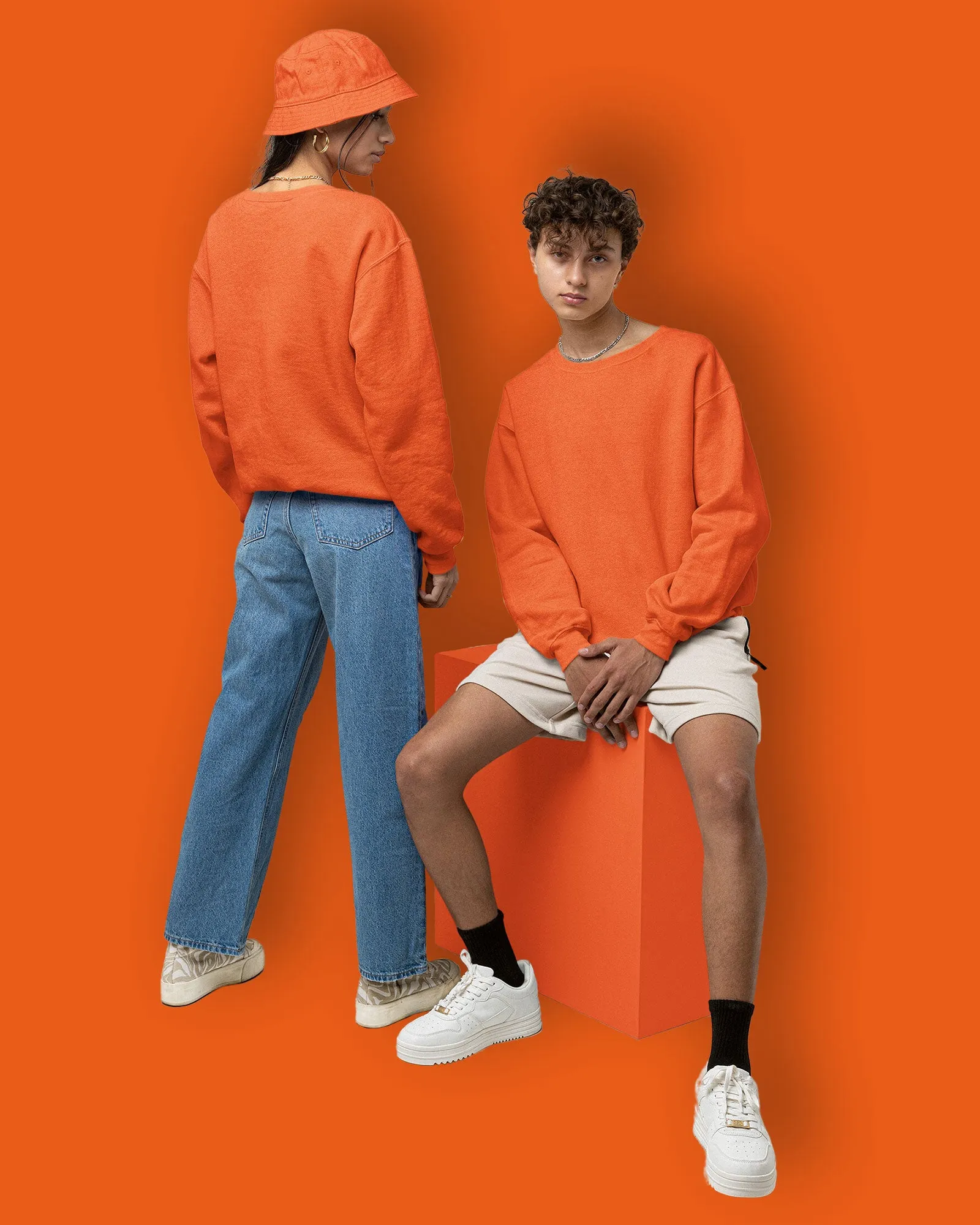 Drop Shoulder Sweatshirt: Rust