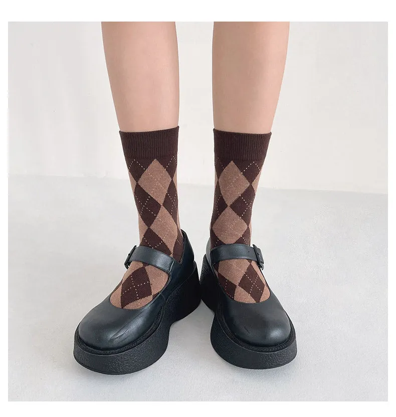 Elegant Harlequin argyle socks