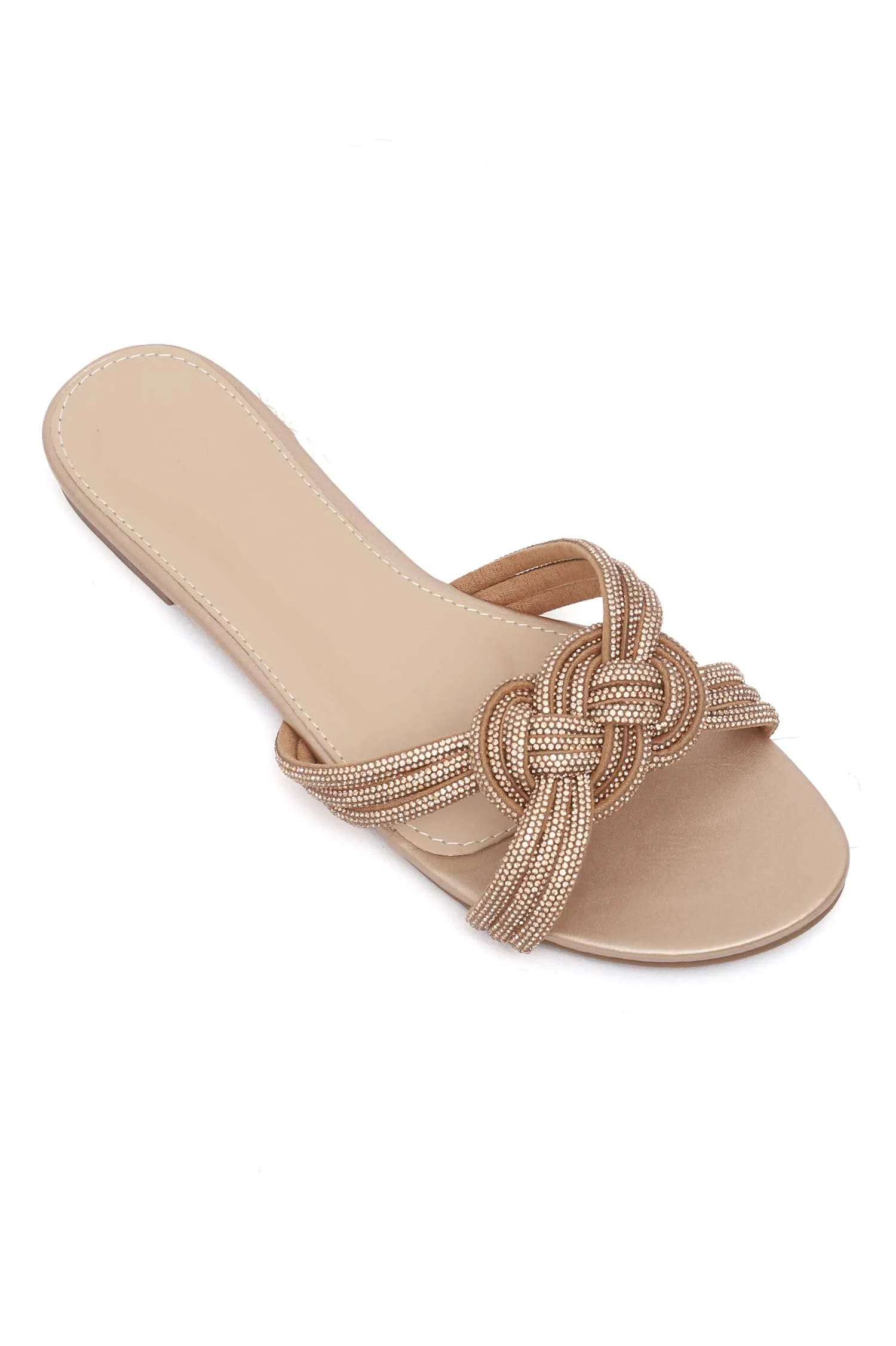 ELEGANT KNOT DESIGN SLIDES-CHAMPAGNE