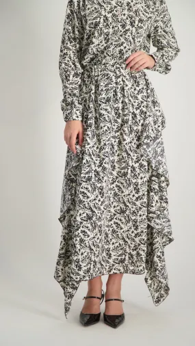 Elegant Maxi Skirt / Leaves