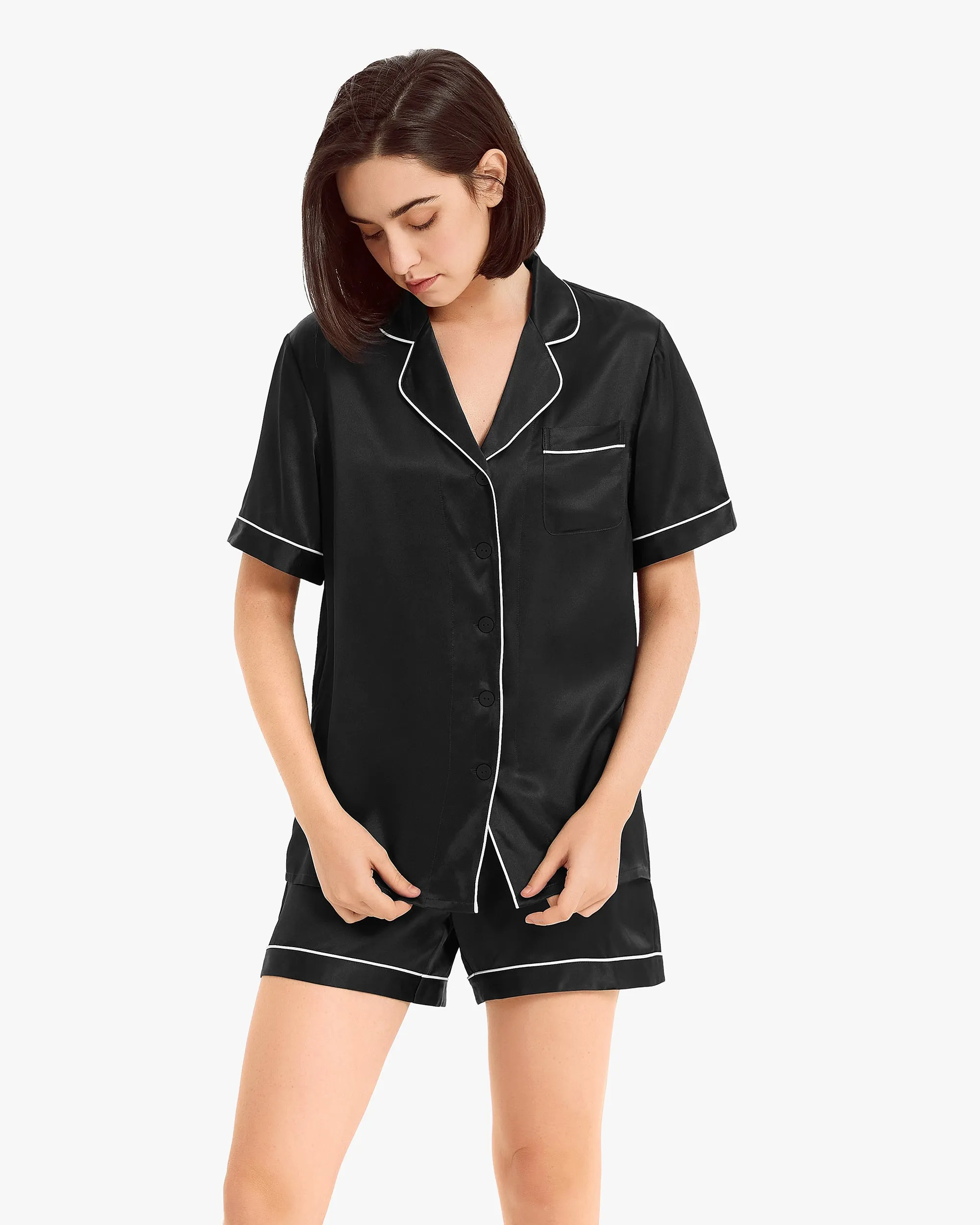 Elegant Silk Short Pajamas