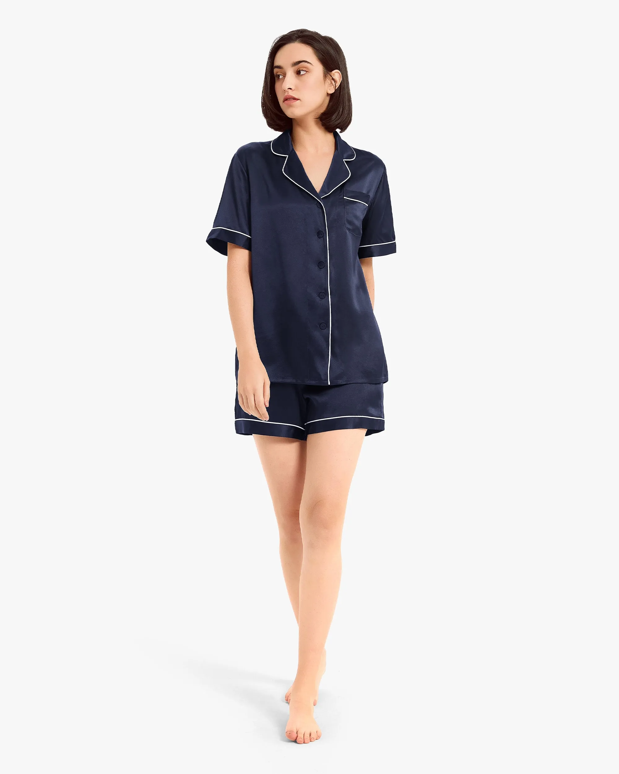 Elegant Silk Short Pajamas