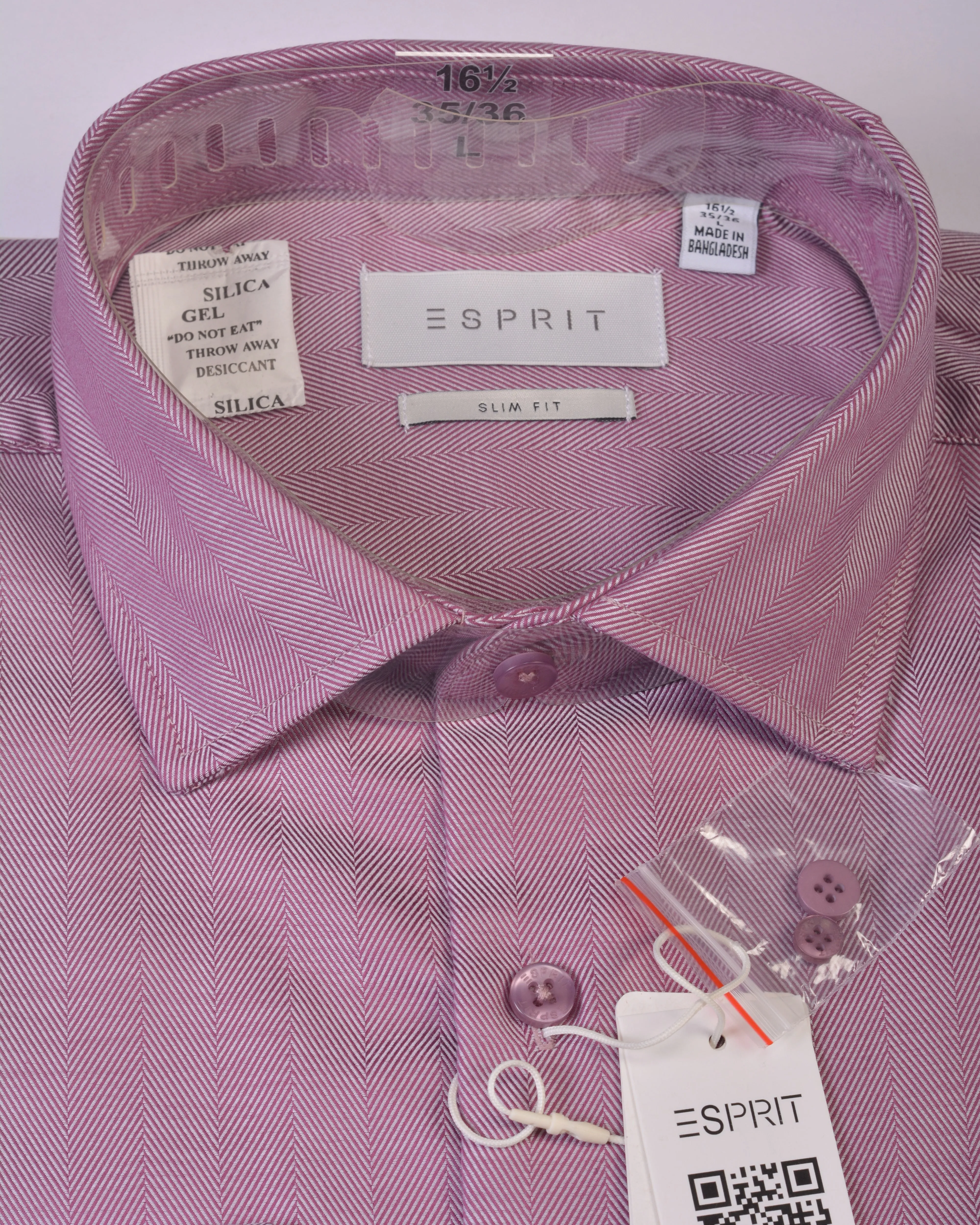 Esprit Slim fit, sustainable cotton shirt Light Maroon Tacher