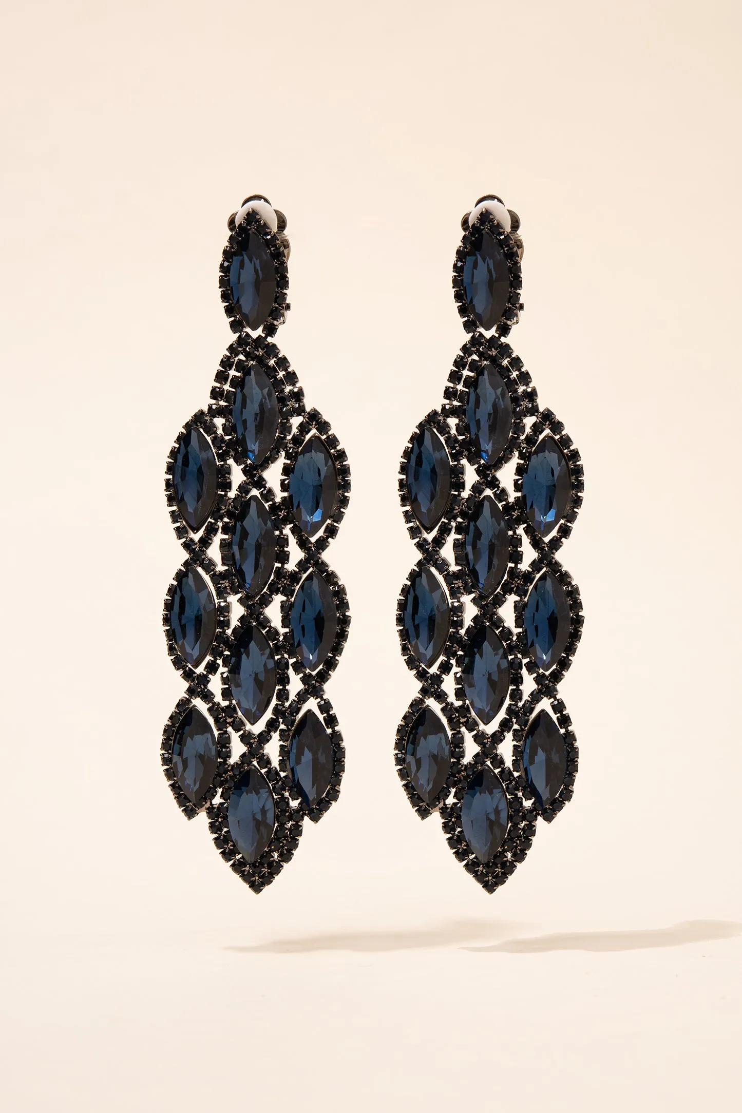 Esther Marquise Stone Drop Clip-on Earrings