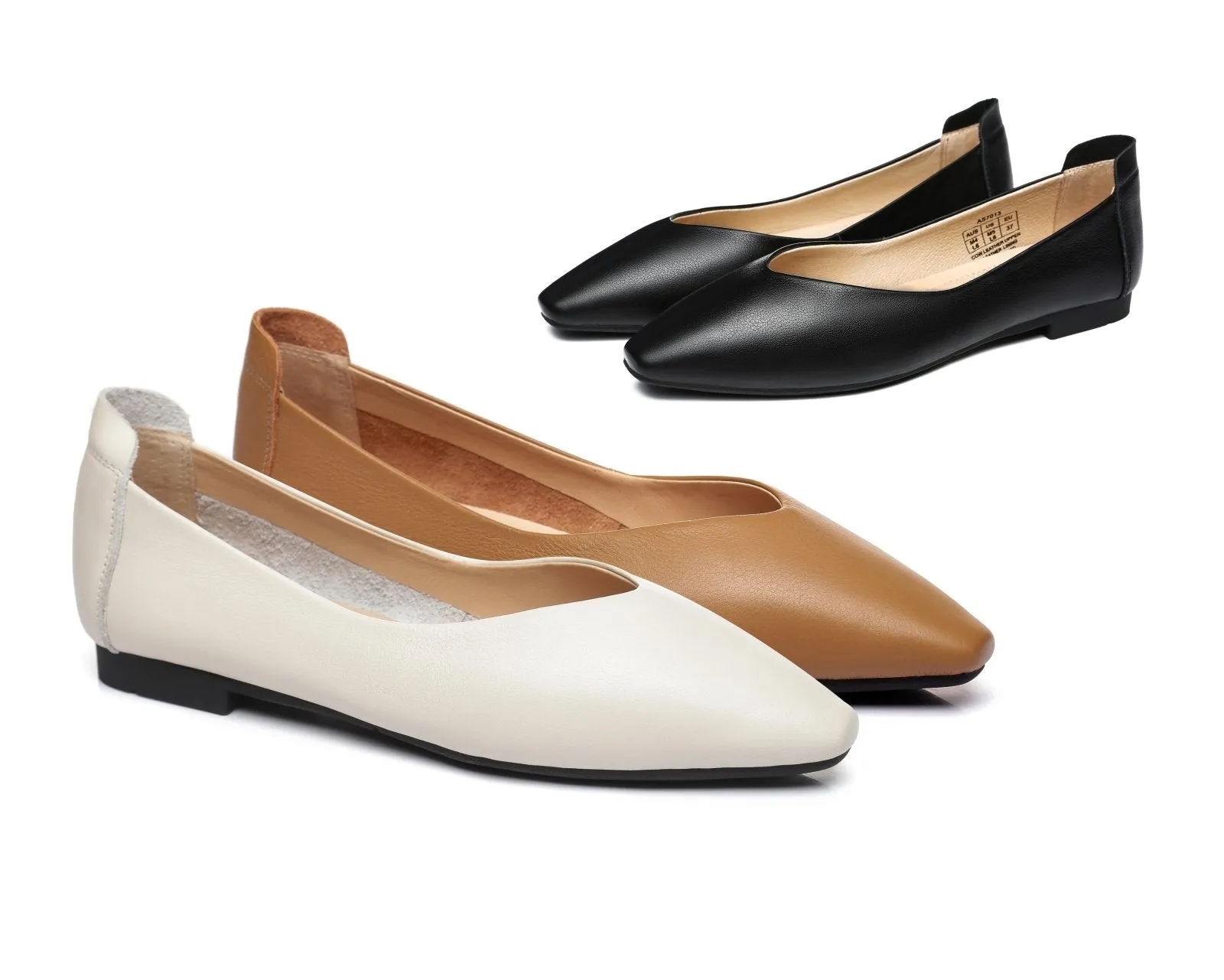 Everly Leather Pointed Toe Ballet Flats