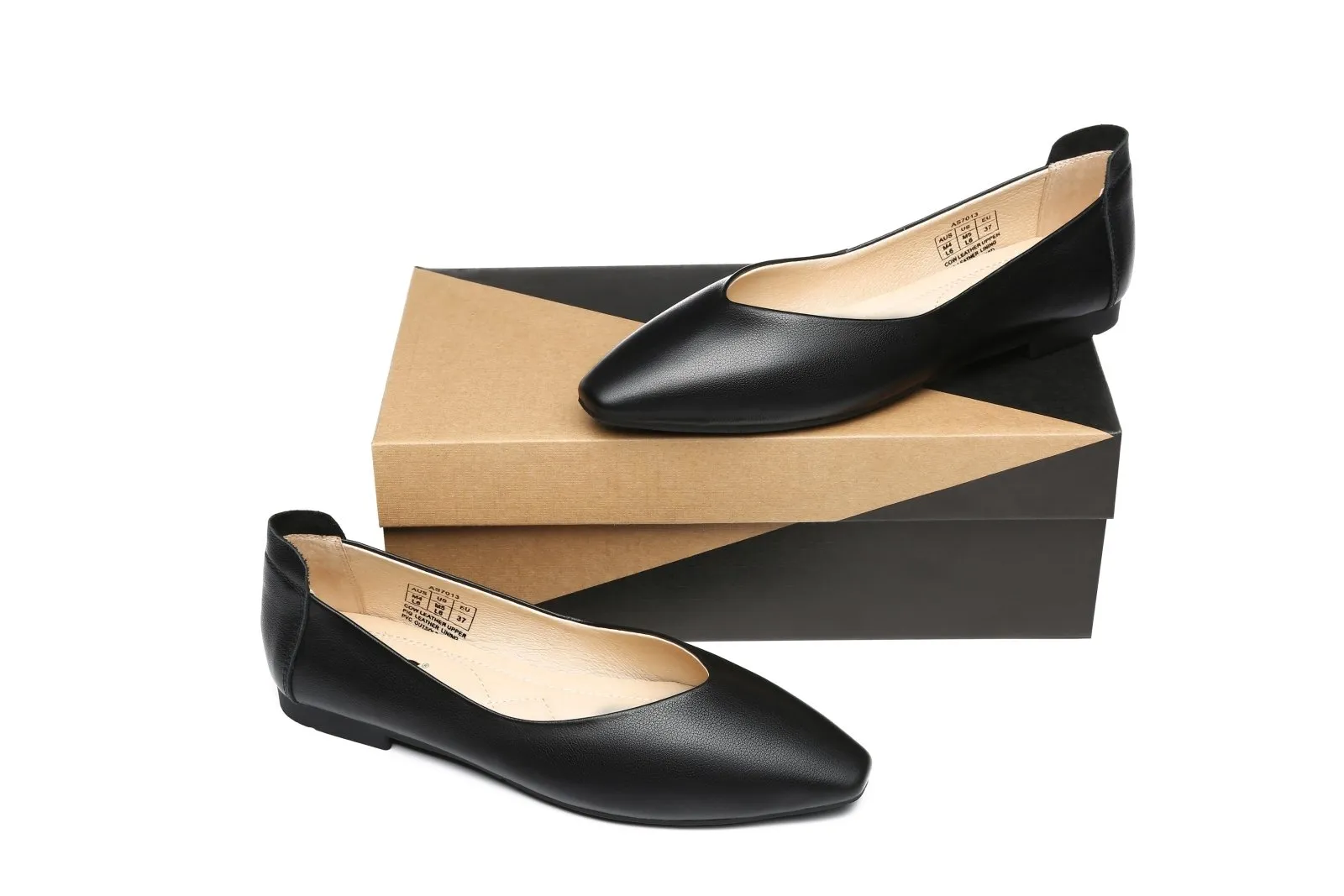 Everly Leather Pointed Toe Ballet Flats