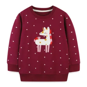 Fancy Unicorn Sweat Shirt ,Wine