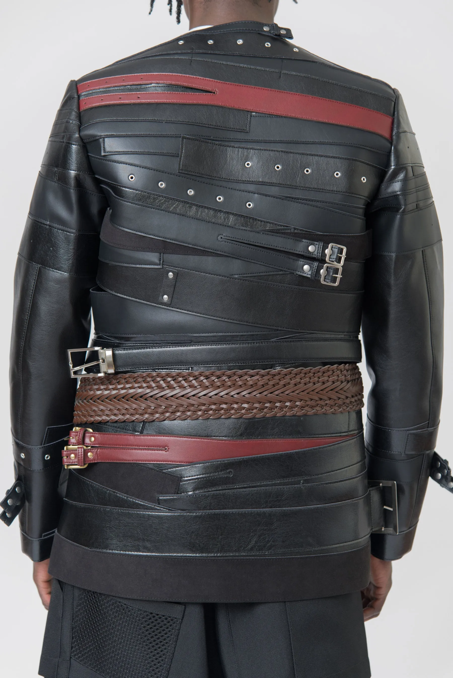 Faux Leather Belted Jacket (Short) Black WM-J004-051