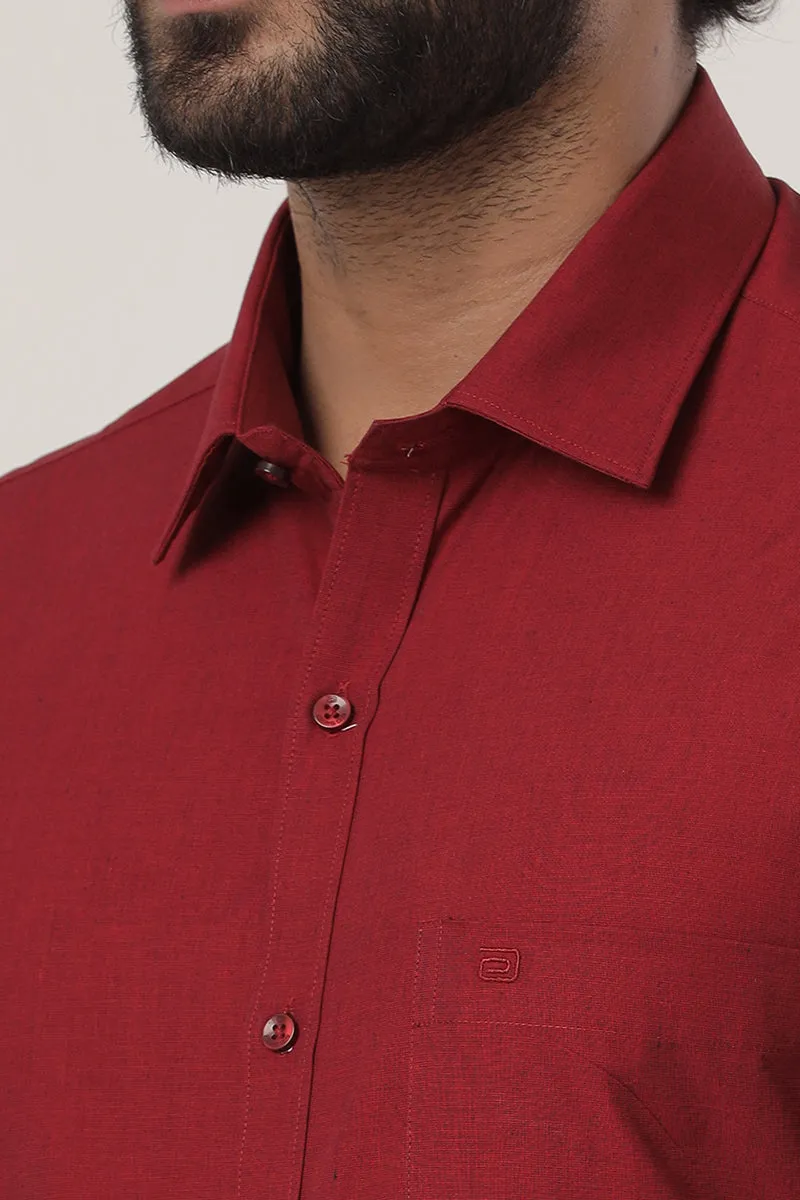 Fila - Maroon Formal Shirts For Men | Ariser