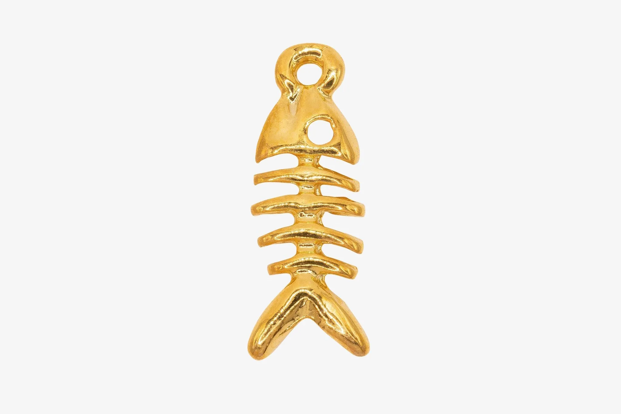 Fish Skeleton Charm Wholesale 14K Gold, Solid 14K Gold, 299G