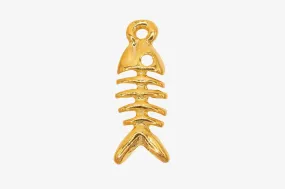 Fish Skeleton Charm Wholesale 14K Gold, Solid 14K Gold, 299G