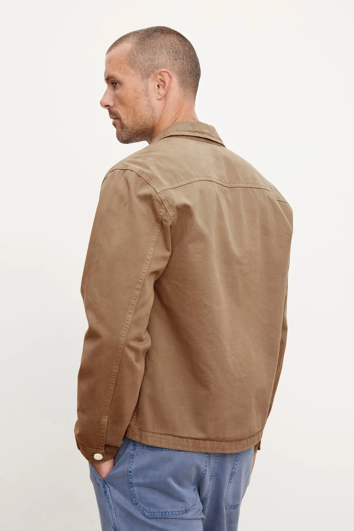 FLANNERY SANDED TWILL BUTTON-UP JACKET