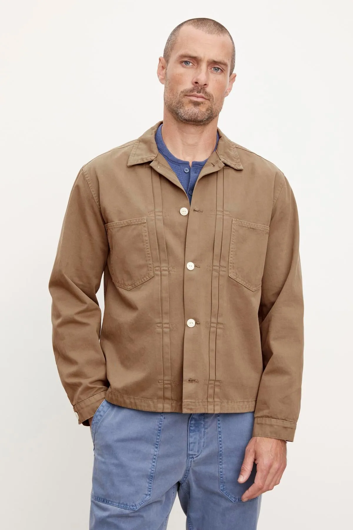 FLANNERY SANDED TWILL BUTTON-UP JACKET