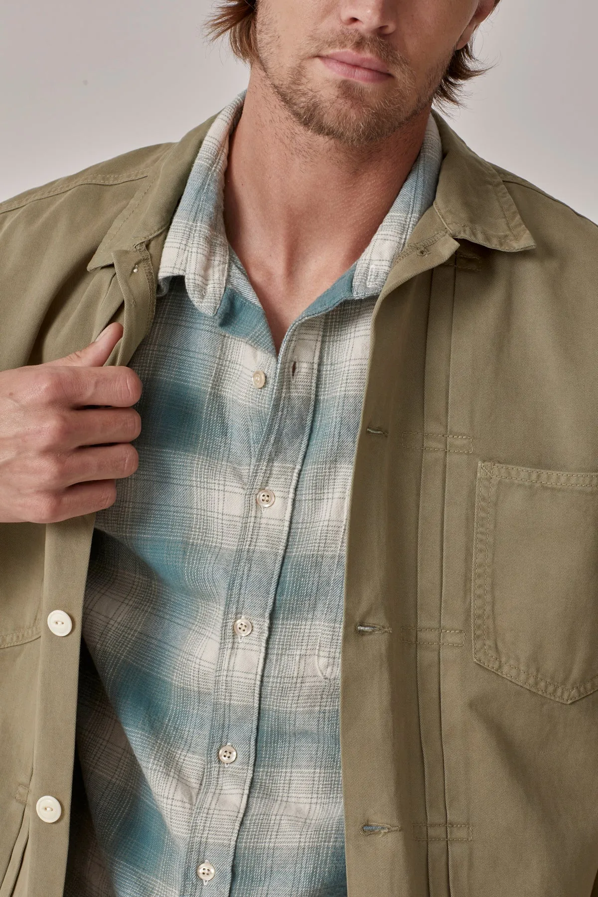 FLANNERY SANDED TWILL BUTTON-UP JACKET