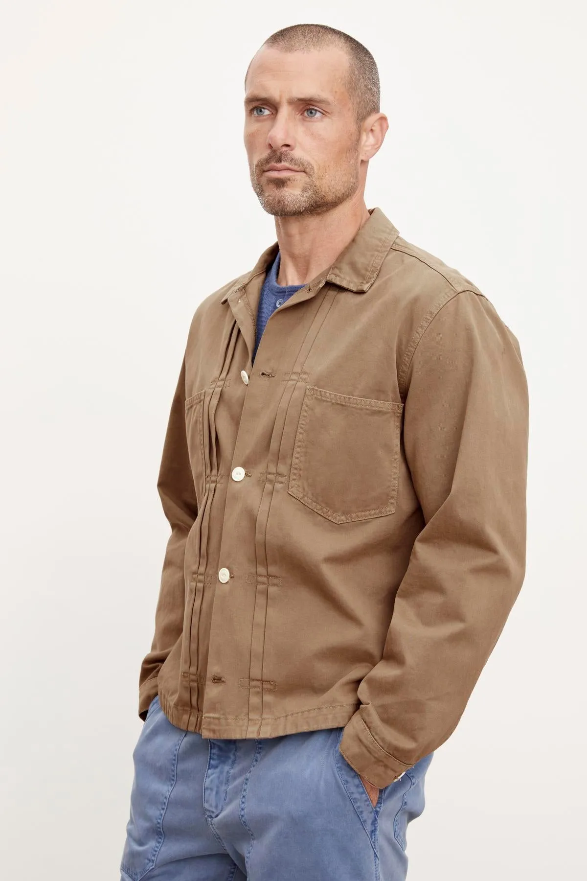 FLANNERY SANDED TWILL BUTTON-UP JACKET