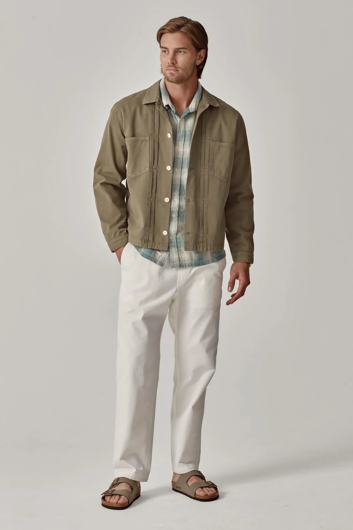 FLANNERY SANDED TWILL BUTTON-UP JACKET