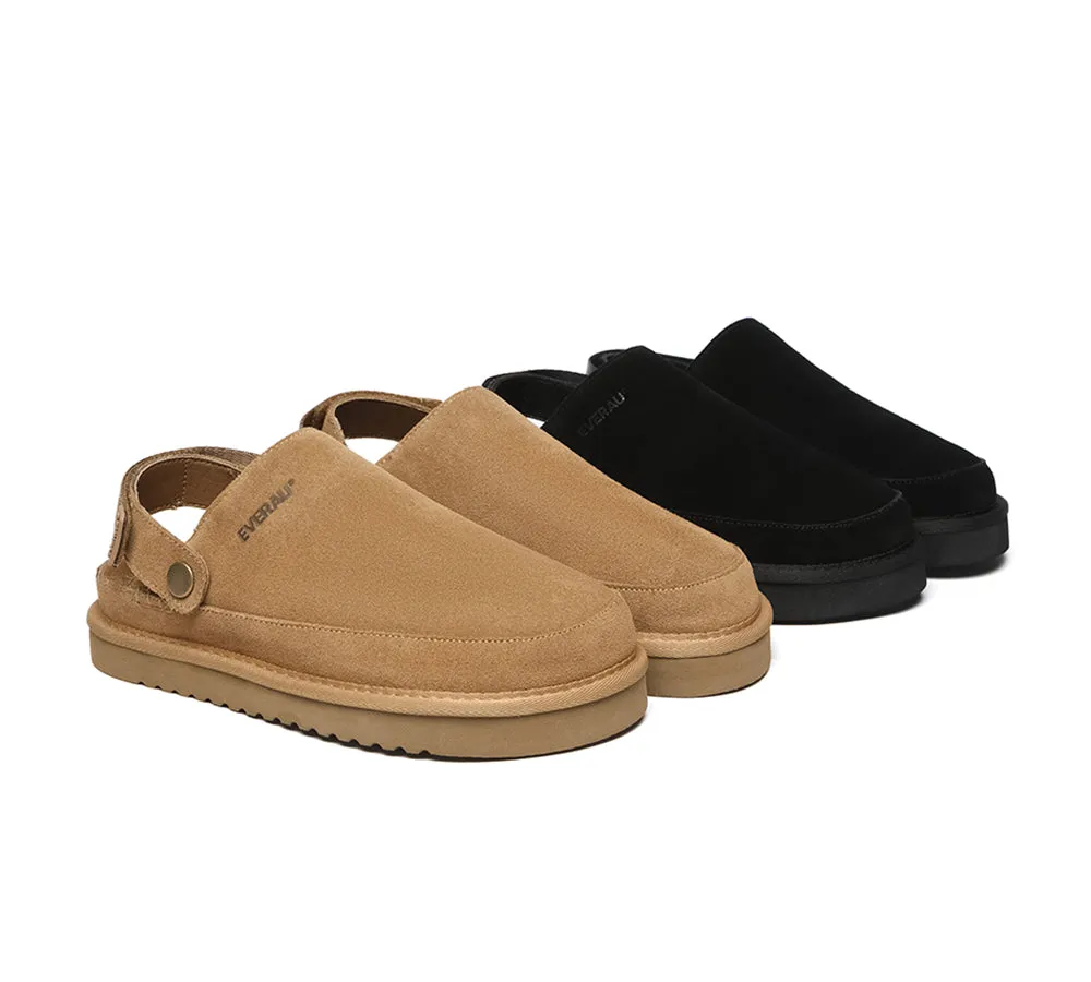 Flats Cow Suede Upper Adjustable Strap Slip-on Water Resistant Sandals Slippers Sierra