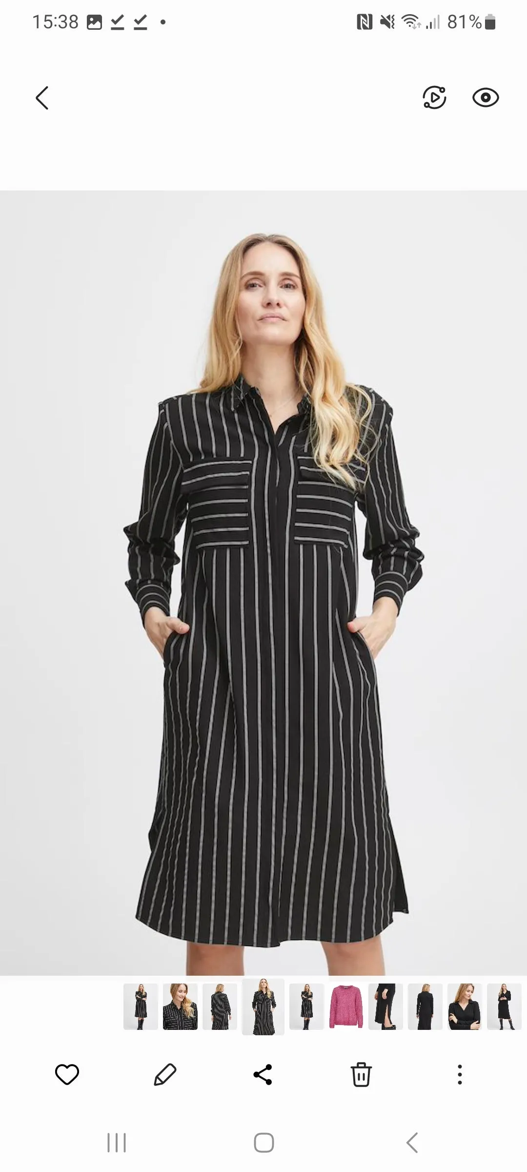 Fransa black pinstripe dress 20612559