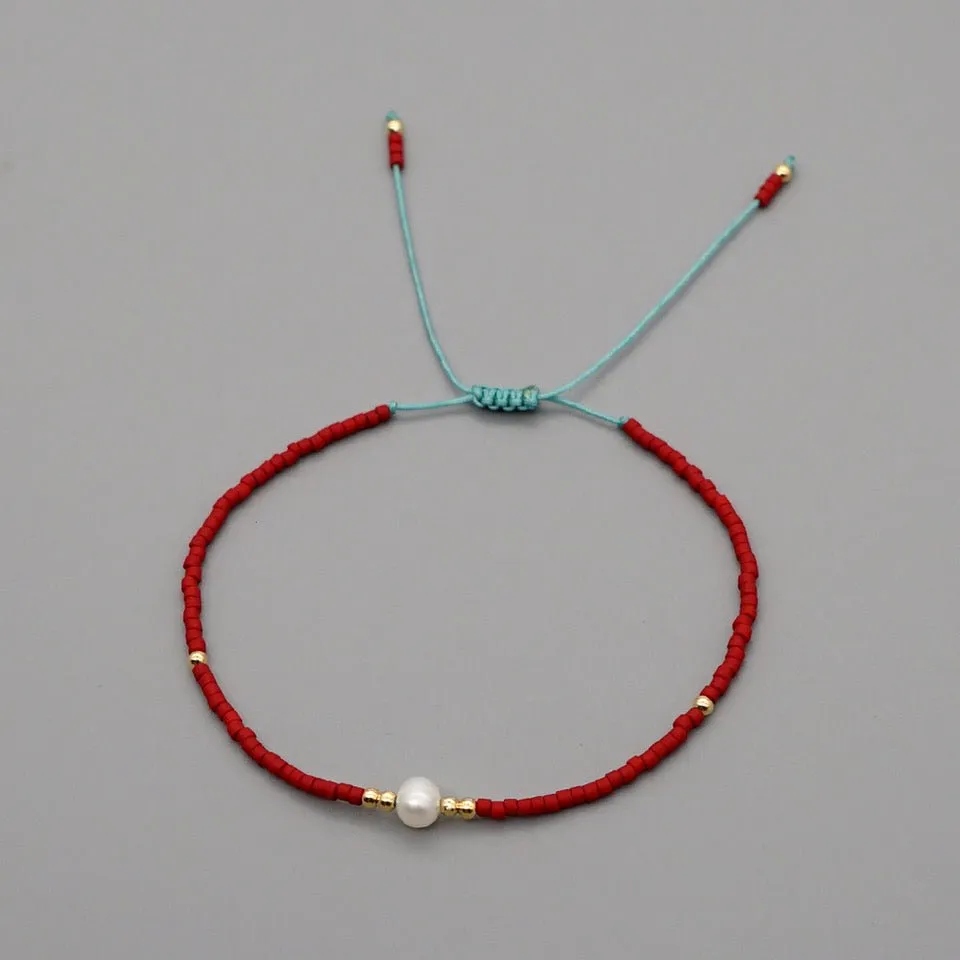 Friendship Bead Bracelet with Freshwater Pearl