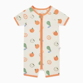 Fruit Print Zip Summer Pajamas