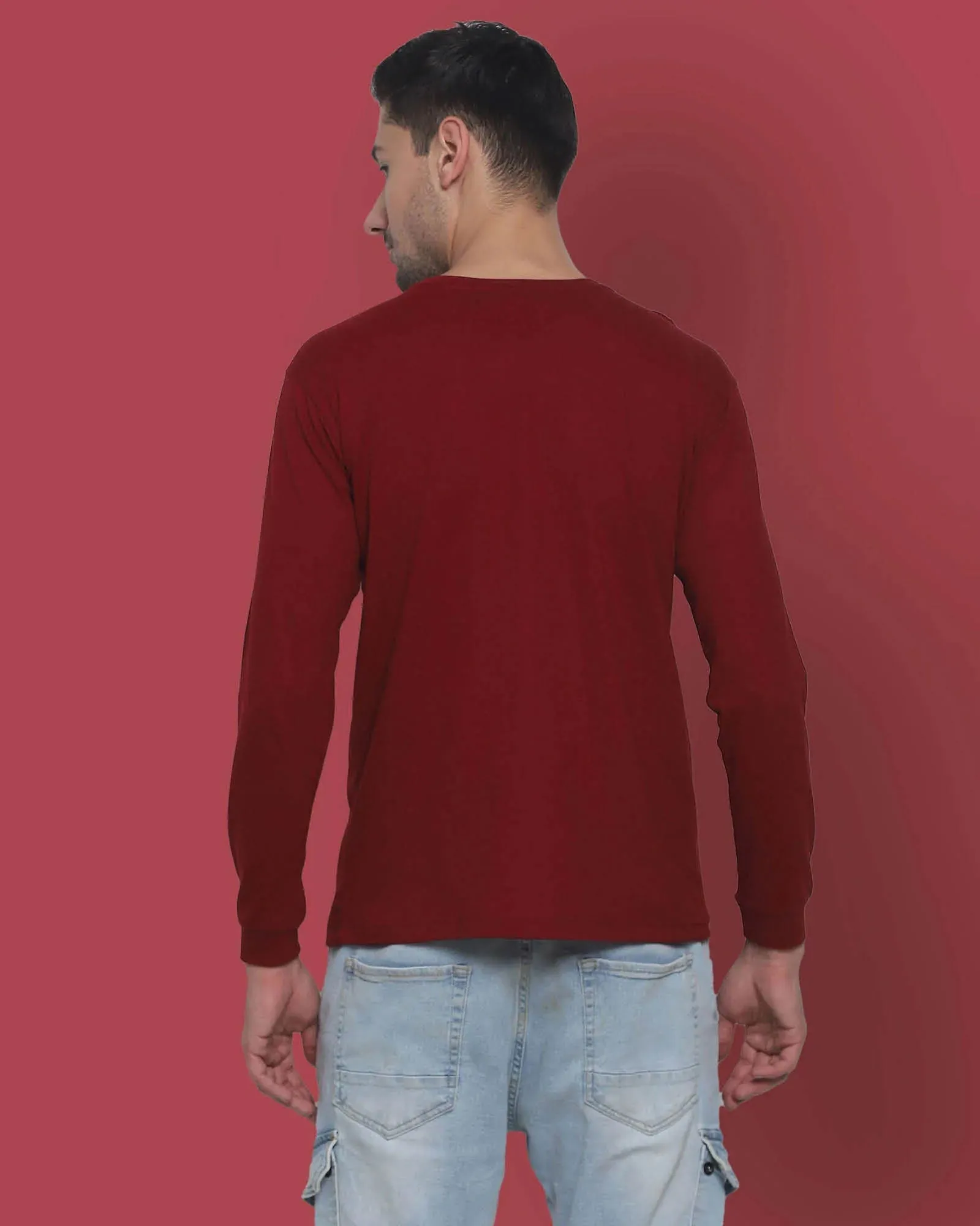 Full Sleeves Crew Neck: Maroon